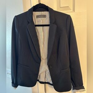 The Limited Black Blazer with Striped Lining